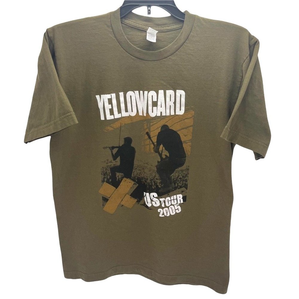 Yellowcard 2005 US Tour Band Tee Army Green Men's Size M American Apparel Tag
